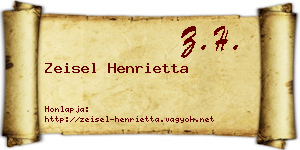 Zeisel Henrietta névjegykártya